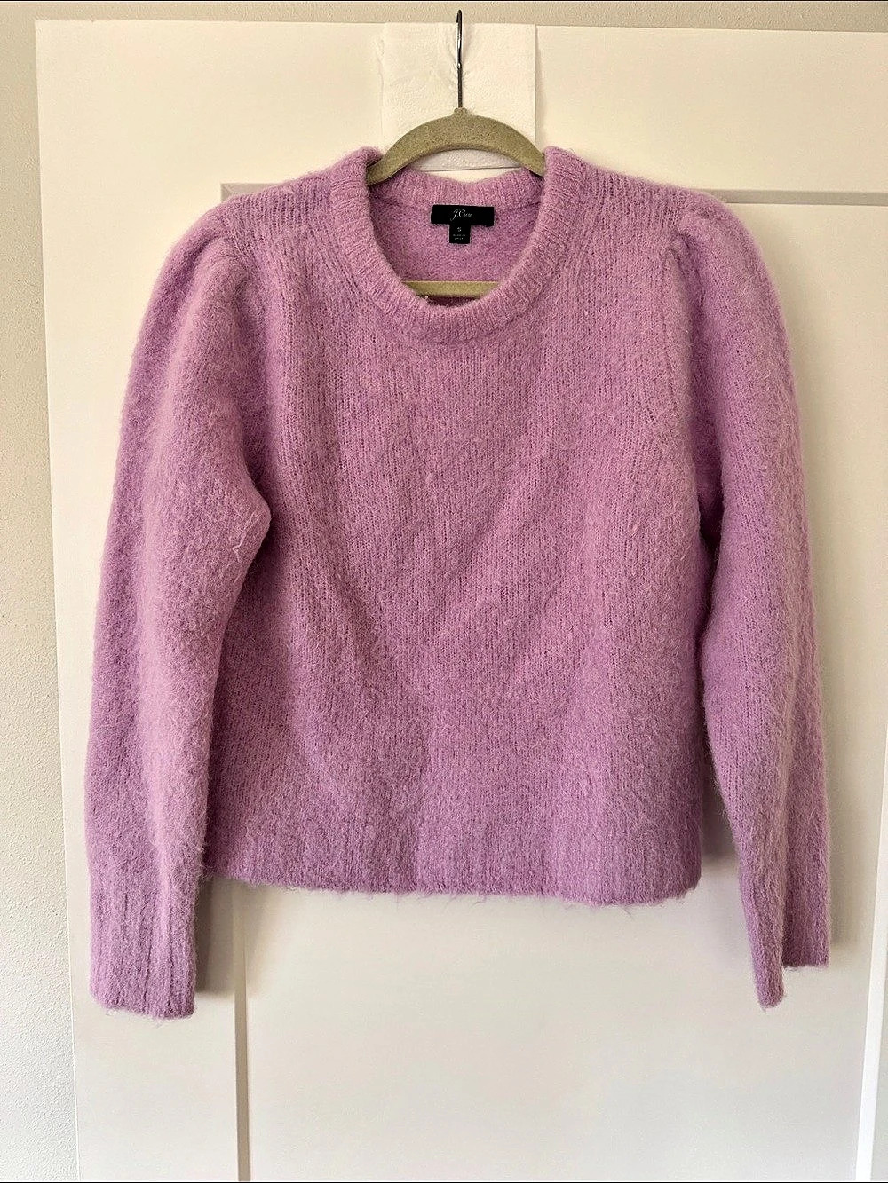 J.Crew Fuzzy Puff-Sleeve Sweater Pink Size Small
